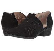 Hollow-Out Low   Heel Cutout Booties Faux Suede Zipper Ankle Boots