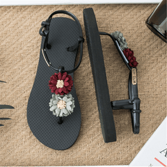 Fashion vintage flower bohemian ethnic flat sandals