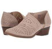 Hollow-Out Low   Heel Cutout Booties Faux Suede Zipper Ankle Boots