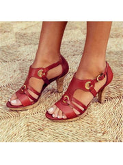Fashion Wild Solid Color High Heel Sandals