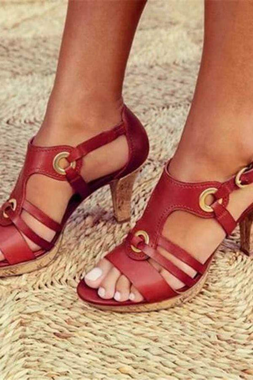 Fashion Wild Solid Color High Heel Sandals