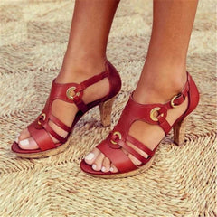 Fashion Wild Solid Color High Heel Sandals