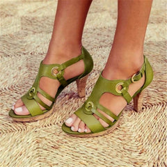 Fashion Wild Solid Color High Heel Sandals