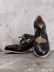 High-Heeled Thick With Large Size Laser Lace-Up Women's Shoes