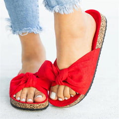 Mode vilda rosett platta tofflor 