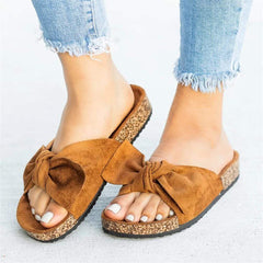 Mode vilda rosett platta tofflor 