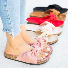 Mode vilda rosett platta tofflor 