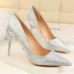 Fashion Sweet Shining Color Slim Heels Shoes