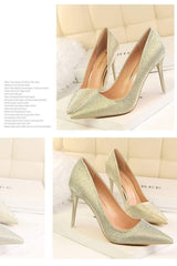 Fashion Sweet Shining Color Slim Heels Shoes