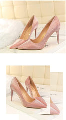 Fashion Sweet Shining Color Slim Heels Shoes