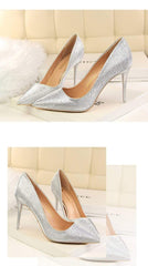 Fashion Sweet Shining Color Slim Heels Shoes