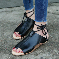 Plain  Flat  Criss Cross  Peep Toe  Casual Sandals