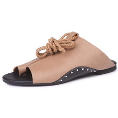 Plain  Flat  Criss Cross  Peep Toe  Casual Sandals