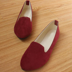 Plain  Flat  Velvet  Round Toe  Casual Flat & Loafers