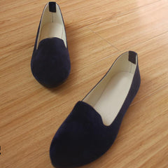 Plain  Flat  Velvet  Round Toe  Casual Flat & Loafers