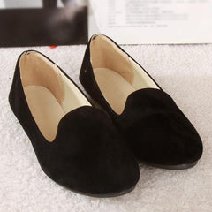 Plain  Flat  Velvet  Round Toe  Casual Flat & Loafers