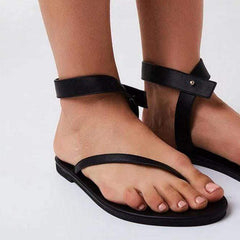 Svarta sandaler Flip Flops Ankel Wrap Skor