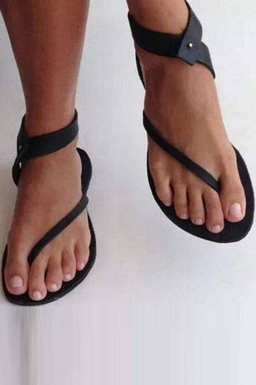 Svarta sandaler Flip Flops Ankel Wrap Skor