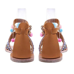 Bohemian Multicolor Buckle Sandals Woman Shoes