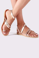 Casual Flat Heel Slip On Sandals Woman Shoes