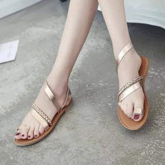 Casual Flat Heel Slip On Sandals Woman Shoes