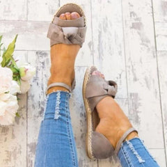 Plain  Flat  Velvet  Ankle Strap  Peep Toe  Casual Date Flat Sandals