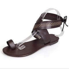 Bohemian Flat Ankel Strap Peep Toe Beach Casual Gladiator Sandaler 