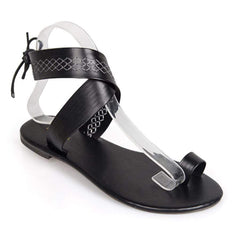 Bohemian Flat Ankel Strap Peep Toe Beach Casual Gladiator Sandaler 