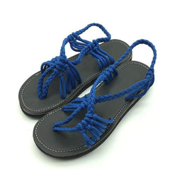 Vanlig platt fotledsrem Peep Toe Casual platta sandaler 