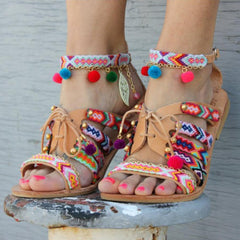 Bohemian  Flat  Ankle Strap  Peep Toe  Casual Outdoor Gladiator Sandals