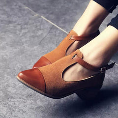 One-line spetsig spänne i enfärgade halkfria läderstövlar 