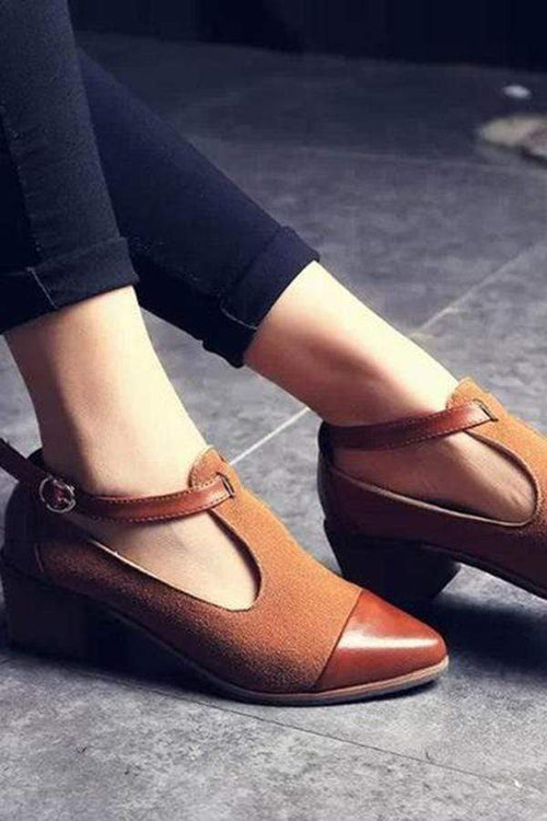 One-line spetsig spänne i enfärgade halkfria läderstövlar 