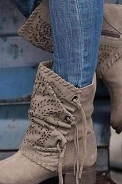 Runda klackstövlar med tåblock