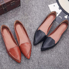 Plain  Flat  Point Toe  Date Comfort Flats