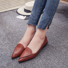 Plain  Flat  Point Toe  Date Comfort Flats