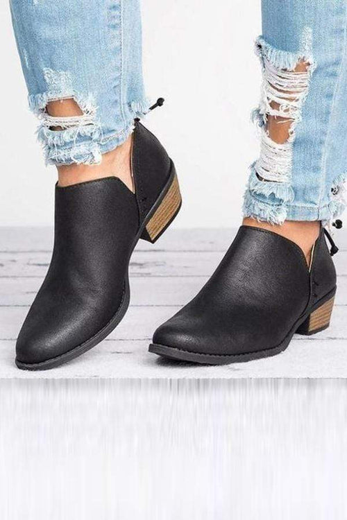 Kvinnor med låg klack, rund tå PU Vanliga dragkedjestövlar 