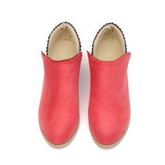 Låg klack för kvinnor med rund tå snörning Casual stövlar 