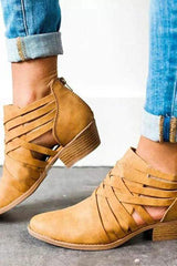 Vanliga Chunky medellång klack rund tå utomhus ankelstövlar 