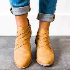 Vanliga Chunky medellång klack rund tå utomhus ankelstövlar 