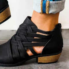 Vanliga Chunky medellång klack rund tå utomhus ankelstövlar 