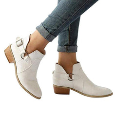 Vanliga chunky lågklackade rund tå utomhus ankelstövlar 