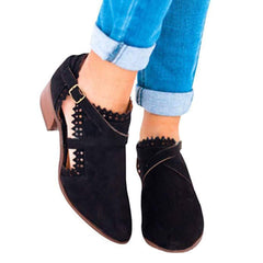 Kvinnor Chunky häl bälte spänne ankelboots 