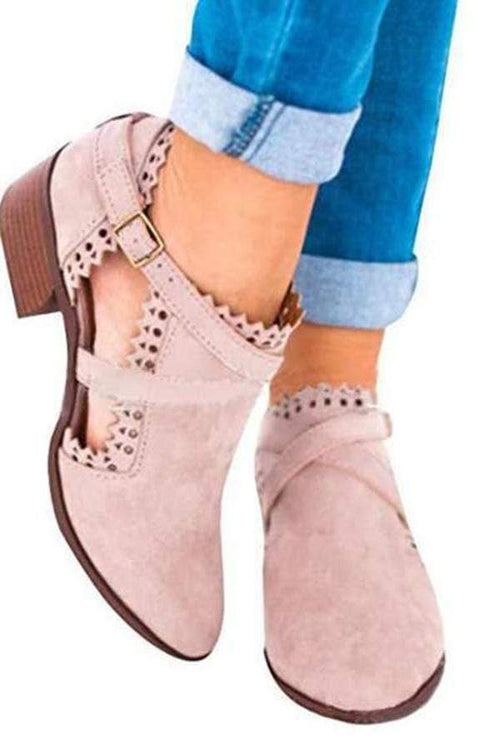 Kvinnor Chunky häl bälte spänne ankelboots 