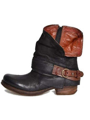 Mode gummistövlar med fyrkantig klack med rund tå med blixtlås