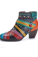 Mode handgjorda läderkängor för kvinnor 