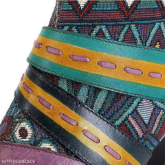 Mode handgjorda läderkängor för kvinnor 