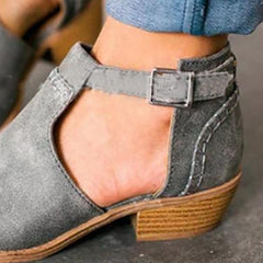 Vanlig Chunky lågklackat sammet rund tå Casual Outdoor Ankel Boots 