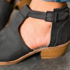 Vanlig Chunky lågklackat sammet rund tå Casual Outdoor Ankel Boots 