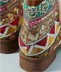 Vintage Classic Jacquard Stitching Ankle Boots