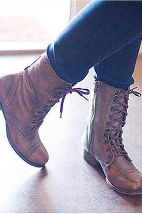 Snörstövlar Vintervarma lågklackade stövlar 